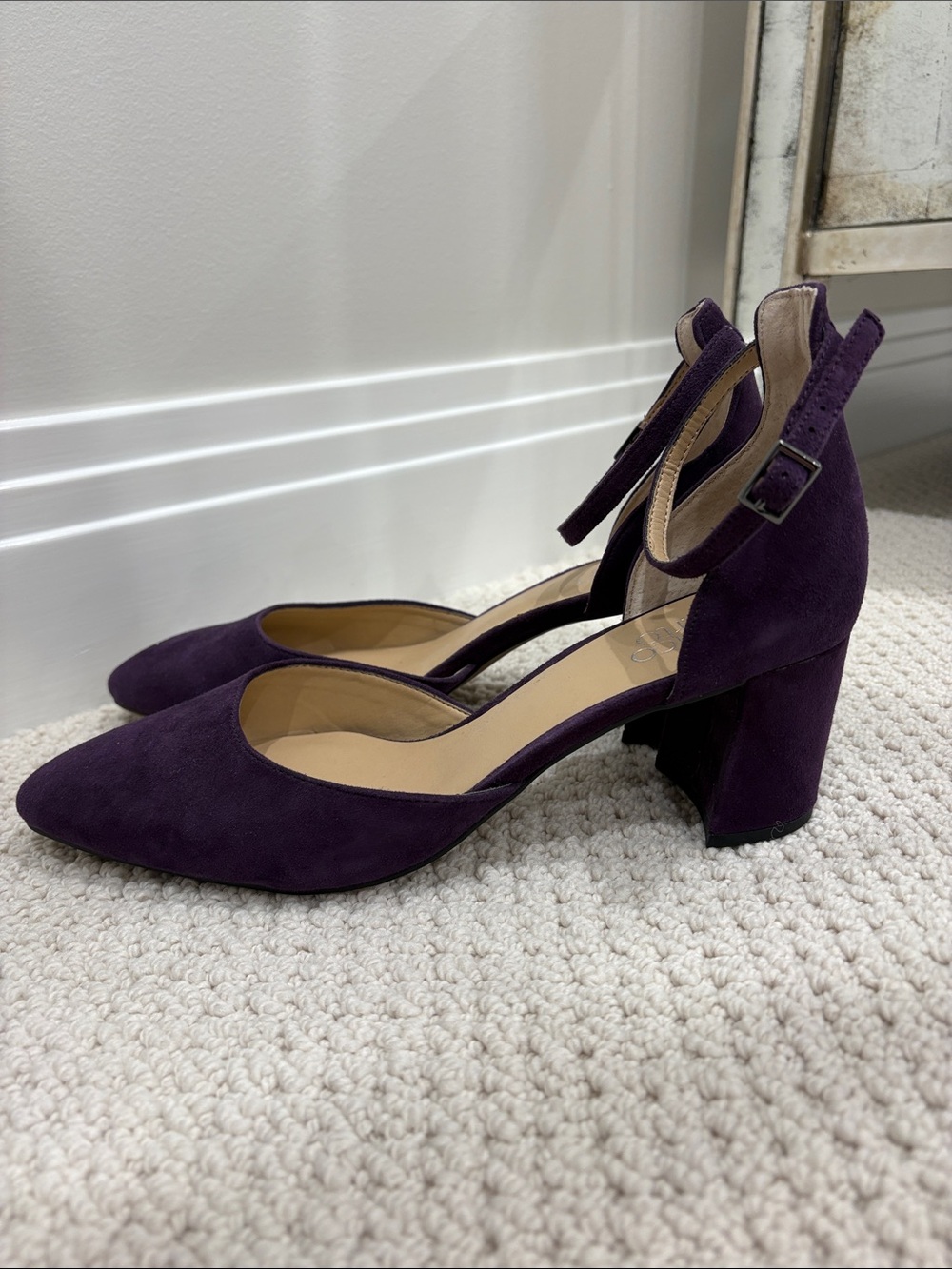 Franco Sarto Purple Suede Leather Heels Sz 9.5